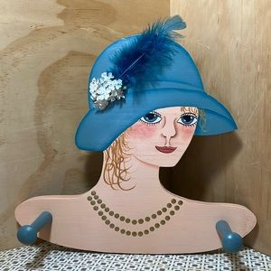 EUC ~ Vintage Hand-painted Art Deco Ladies Head ~ Wall Decor